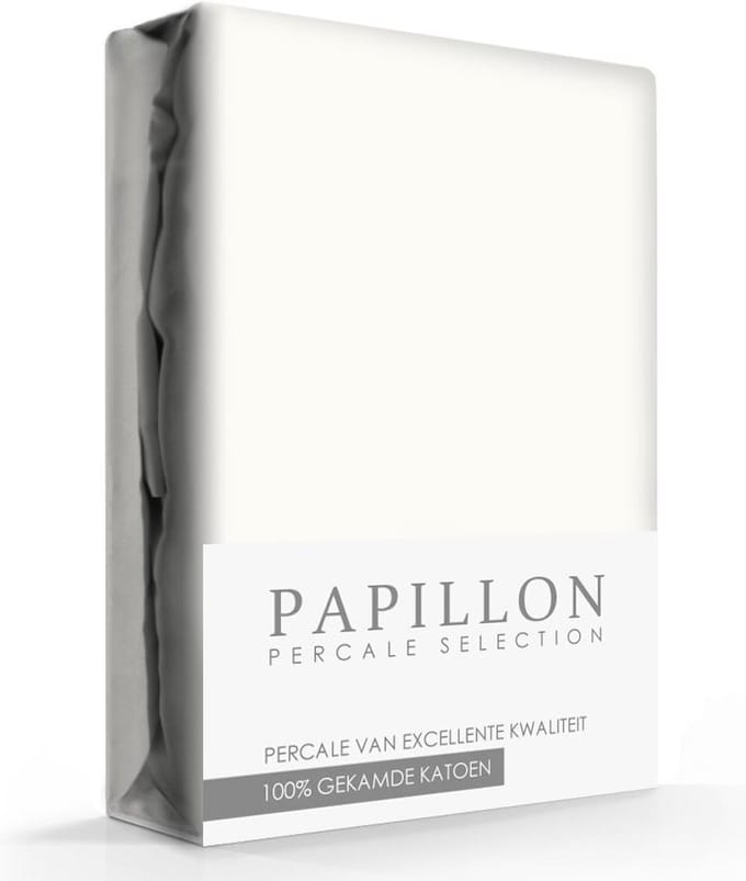 Hoeslaken Percal Papillon Ecru-90 x 220 cm