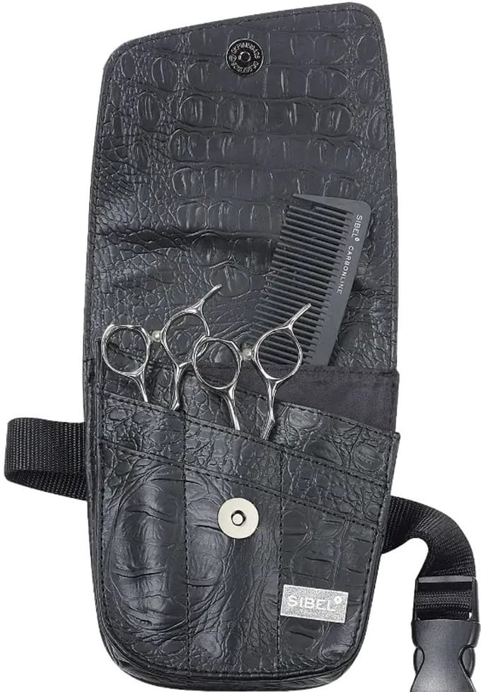 Trio Black Holster In Matte Croco Vr 3 Scissors Sibel