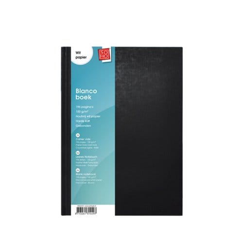 SOHO Dummyboek Blanco – Collegeblok – Harde kaft – 196 pagina’s – Draadgebonden – A5 formaat – Blanco