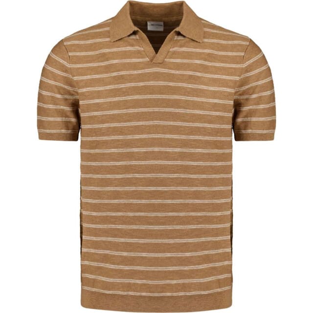 No Excess Pullover short sleeve polo v stripe