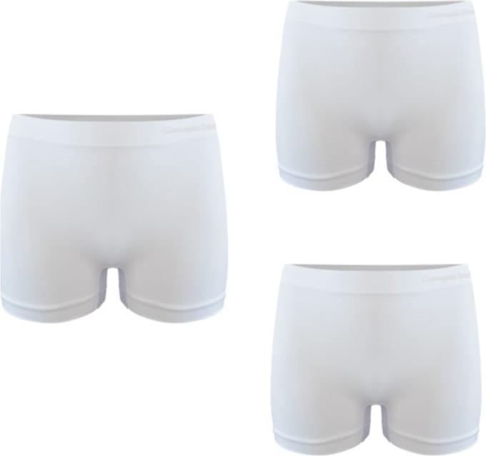 Gianvaglia - Damesboxers - naadloos - Wit -Hoog model - Maat M/L - 3 -Pack!