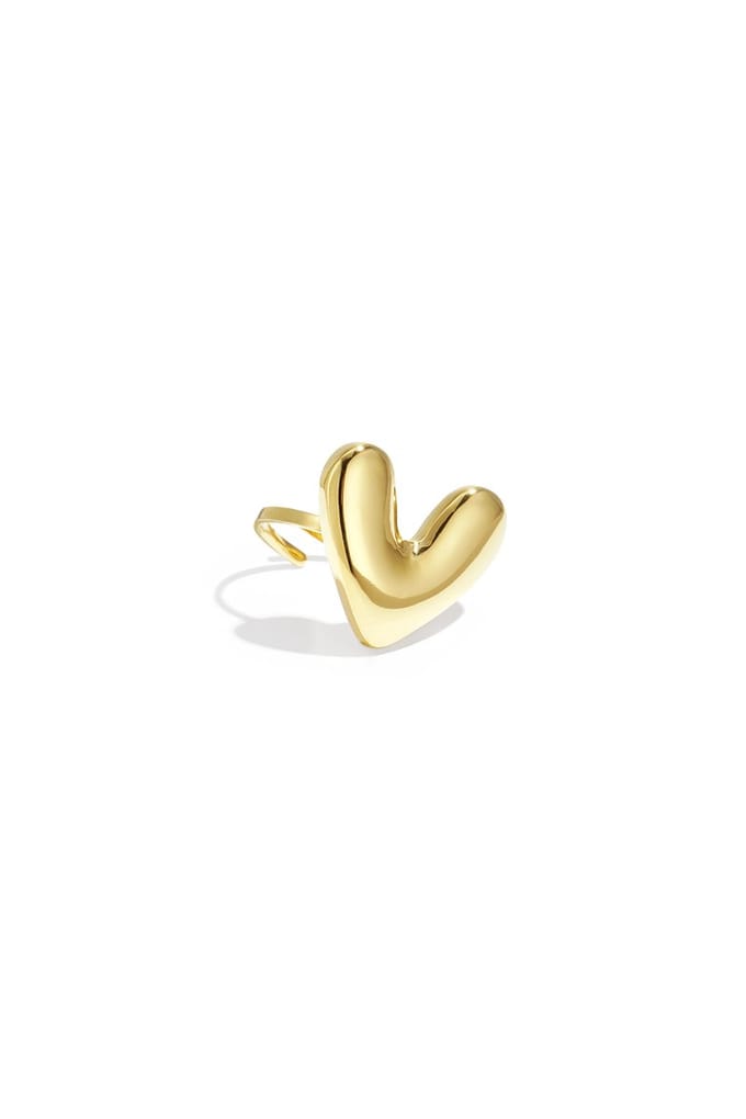 Ring Funky Heart - Goud - Hart - Stainless Steel - Cadeau - Liefde - Valentijn
