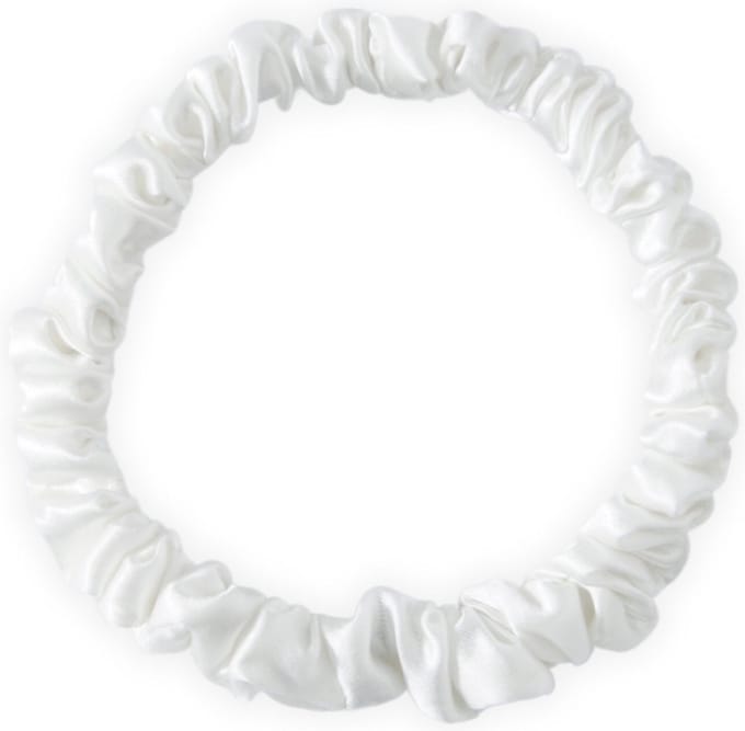 Zijden Scrunchies Cloud White Deluxe set van 5 - 22 Momme - Silk Heaven