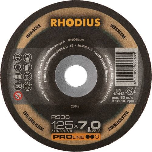 Rhodius 200451 RS38 Afbraamschijf RVS, Staal 25 stuk(s)