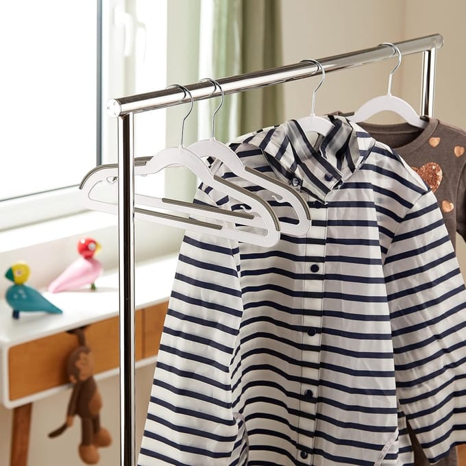 Candala Kinderkleerhangers van kunststof, 30 stuks, wit