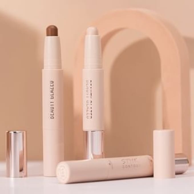BEAUTY GLAZED - Highlighter & Contour Double-Headed Stick - 3 Shades 103 Natural & Warm Brown - 3.6g