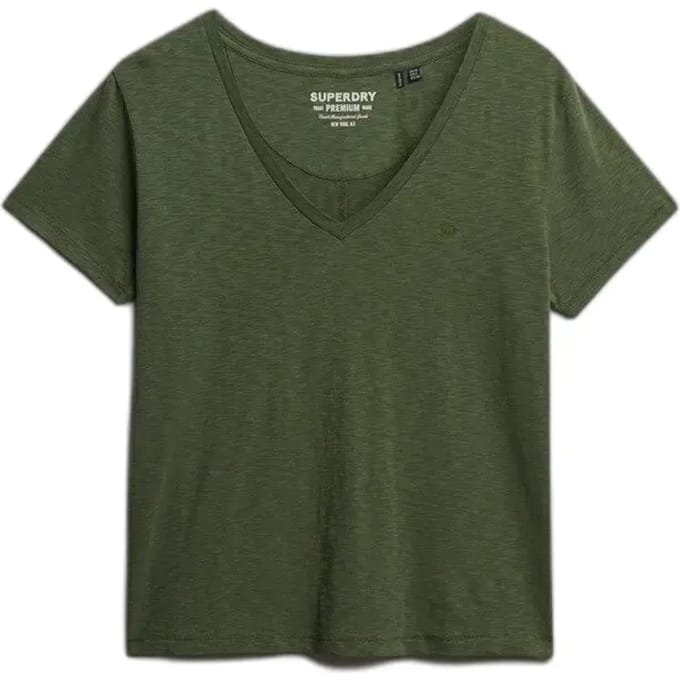 Superdry - Studios Slub T-shirt met Borduursel - Dames - T-shirts
