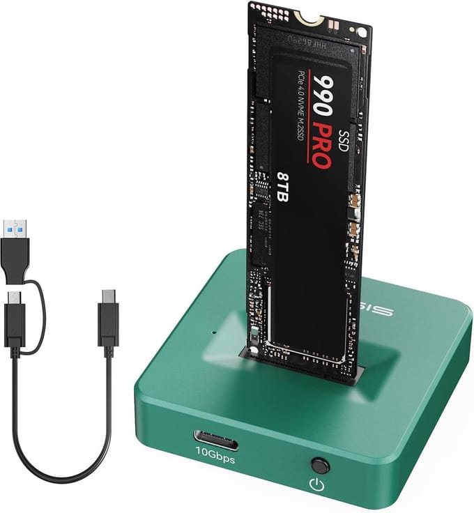 SSD Behuizing - M.2 Adapter - Snelle Data Transfer - NVMe SATA Compatibel - 10 Gbps - Aluminium