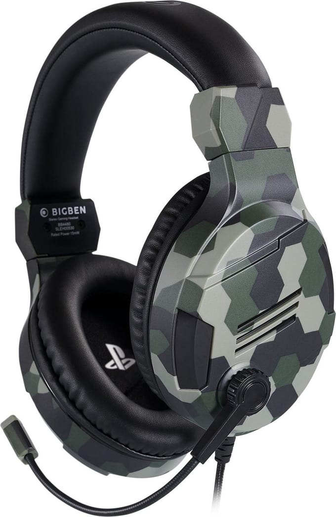 BigBen Interactive PS4/PS5 Gaming Headset V3 - Green - Wired Headset - Sony PlayStation 4