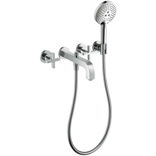 AXOR Citterio finished set 3-hole wall mixer UP for bath with cross handle