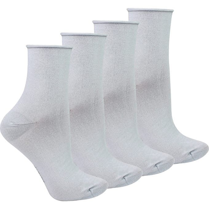 4 Paar Dames Bamboe Sensorische Sokken - Zachte Naadloze Comfort Sokken voor de Hele Dag