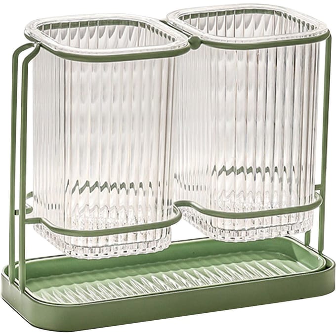 Huishoudelijk Eetstokjesbuis Keukenmes Eetstokjes Organizer Plastic Eetstokjes Afdruiprek Fruit Green white