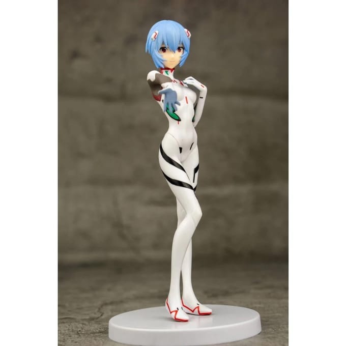 Anime NEON GENESIS EVANGELION Ayanami Rei Theatrical Version Wit Strijdpak Kort Haar Reikend Model Speelgoed Actiefiguur With box gray