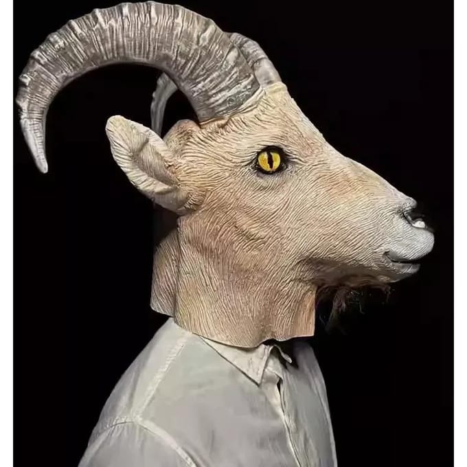 Bruin Baard Antilope Latex Masker One size fits all adults bruin