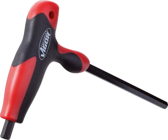 T-handgreep Schroevendraaier - Zeskant Schroevendraaier - Klusjes Binnen - Soft Grip Handvat - 5 mm - Rood