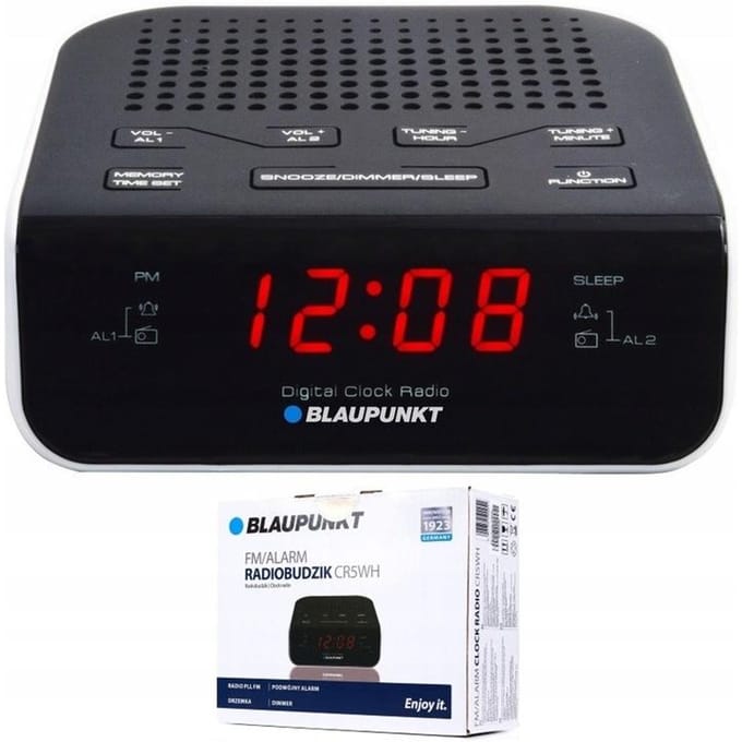 Blaupunkt CR5WH Klok Zwart, Wit radio
