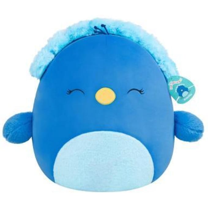 Squishmallows - Large Plush 40cm Priscilla - Blue Peacock W/Closed Eyes and Fuzzy Belly