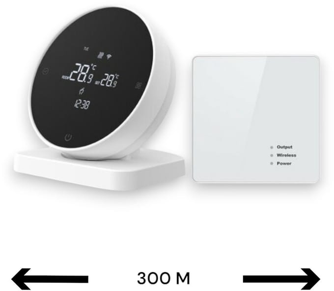 Thermostaat | WiFi Tuya Touchscreen | 433MHz ontvanger | Opbouw | Voor CV | Wit