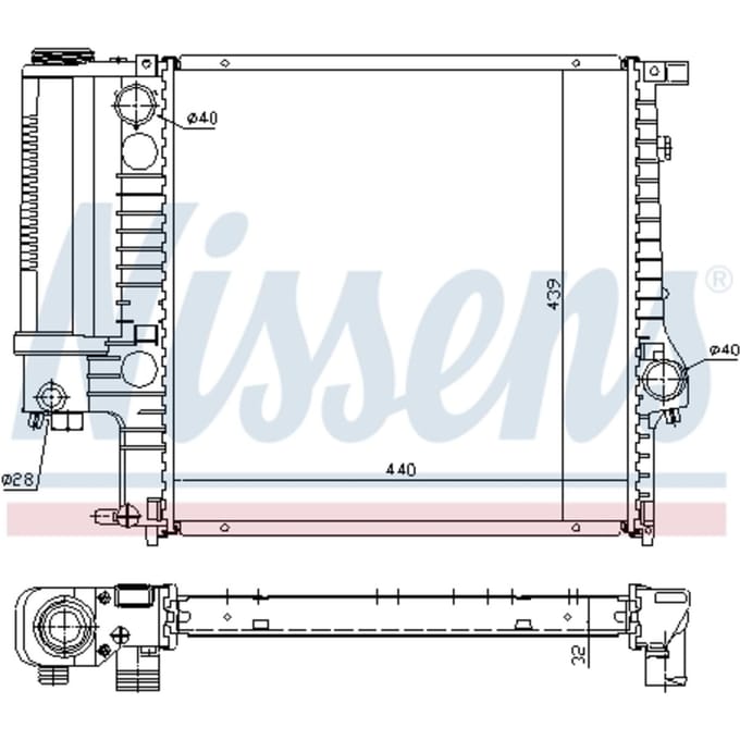 Radiator, motorkoeling NISSENS 60623