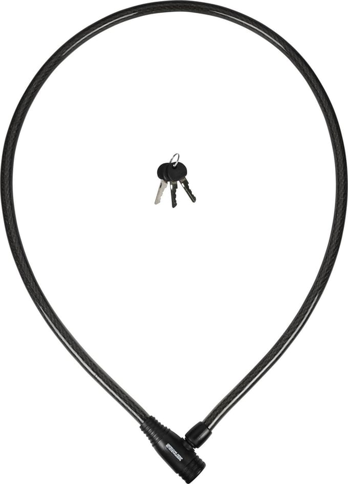 Stahlex Kabelslot - spatwaterdicht - solide staal - 1400 mm - zwart - 3 sleutels