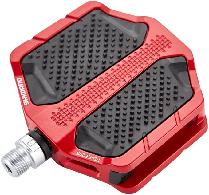 Shimano PD-EF202 platformpedalen – aluminium – 9/16 inch – rood – 1 paar