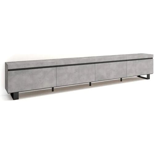 Skraut Home TV-Meubel, Lowboard, 320x35x57cm, Groot formaat TV, Industrieel design, Cement