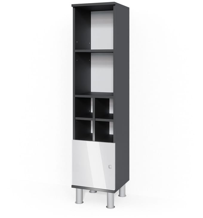 Vicco Fynn Halfhoge kast – 30 x 130.6 cm kleine deur Wit Hoogglans