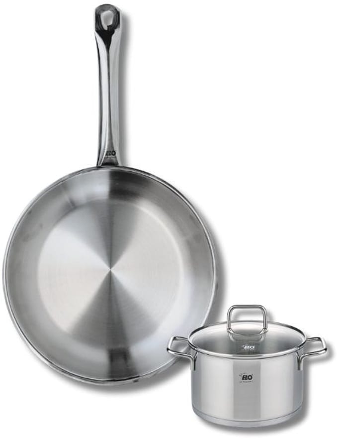 Set van 1 Koekenpan 24 cm en 1 braadpan 12 cm Elo Profi Citrin
