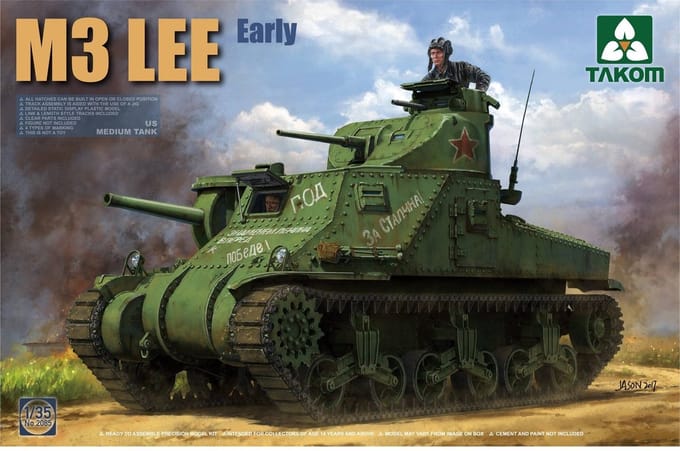 Takom Modelbouwpakket Militaire voertuigen - 2085 M3 Lee WWII - Amerikaanse Medium Tank Plastic - 1:35 - Modelbouw