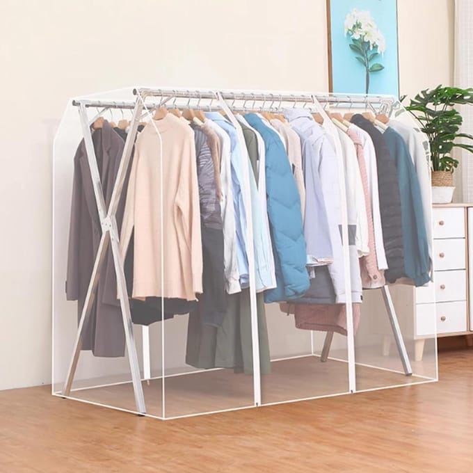 Kledinghoezen - Kledingbeschermers - Kasten Opruimen - Transparant Design - 140 cm Lengte - Grijs