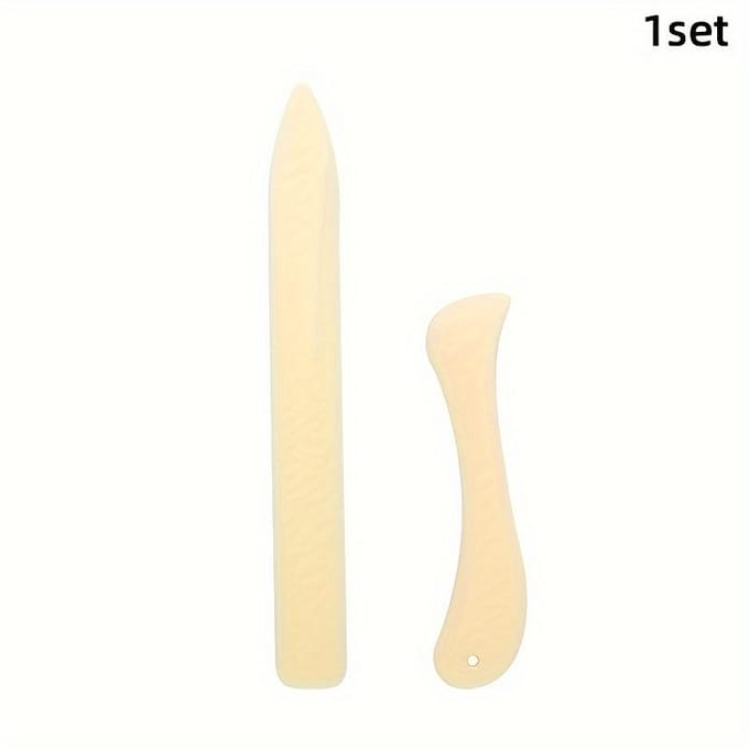 1 jeu(2 pcs) Ensemble Plioir à Papier Premium, Outil de Pliage et de Rainage pour Papier Origami, Artisanat, Scrapbooking, Faux Fait Main DIY white