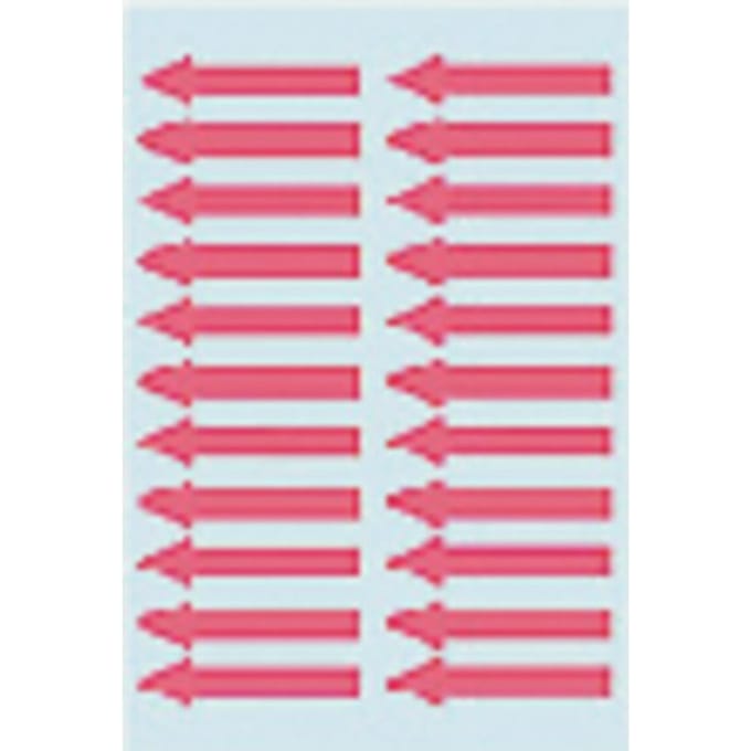 Arrow labels luminous red 38x7mm 88 pcs. - Red - 84 x 120 mm - 4 sheets