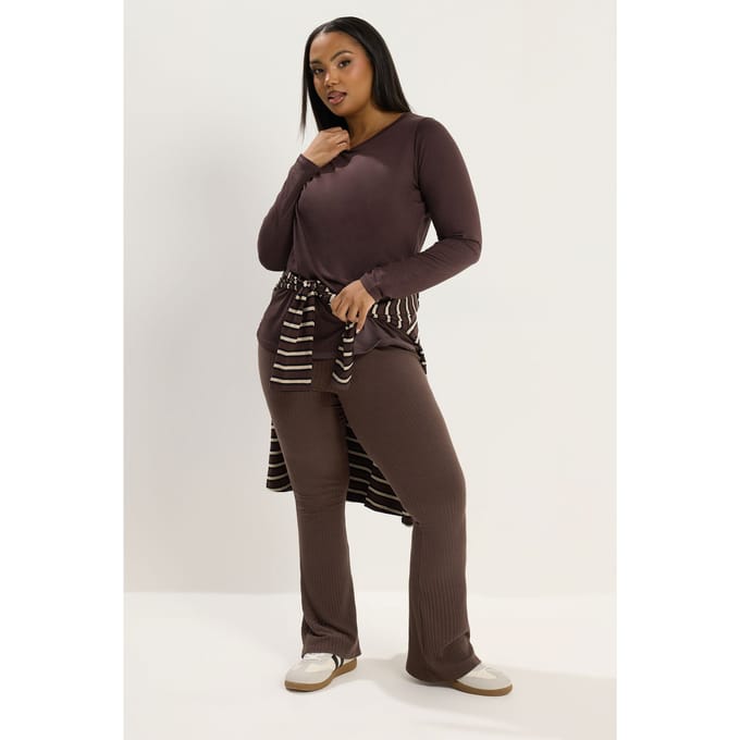 Yours Chocoladebruine Flared Legging Size 76Cm > 48