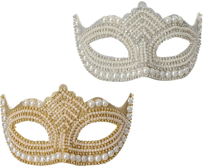 Decoris – Venetiaanse Masker Set van 2 – Goud & Zilver