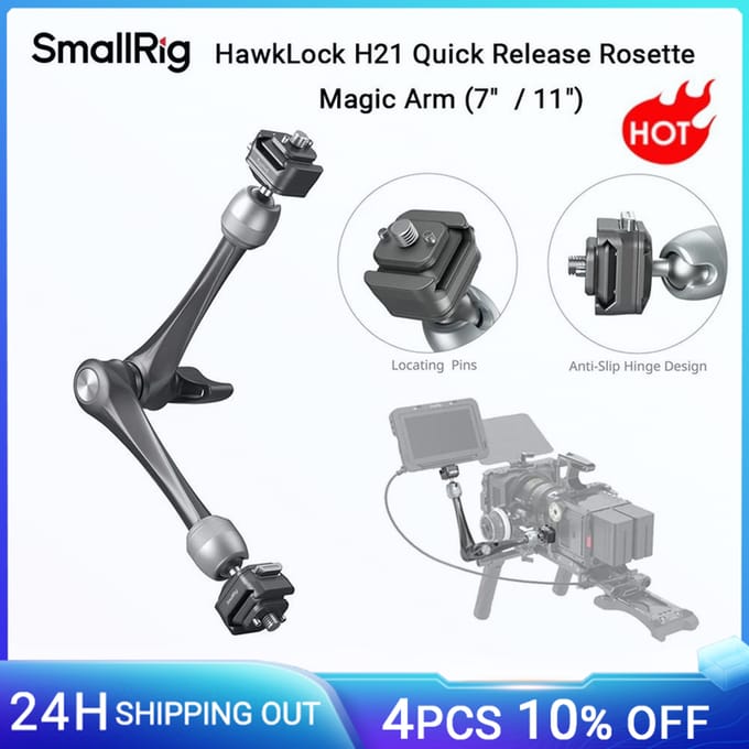 SmallRig 4490 HawkLock H21 Quick Release Rosette Magic Arm (7")