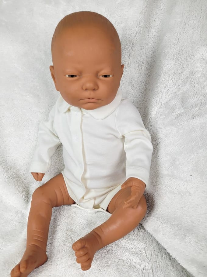 Babidu Romper | kraagje | 1180 | Créme | Lange Mouw | 1 maand | maat 56
