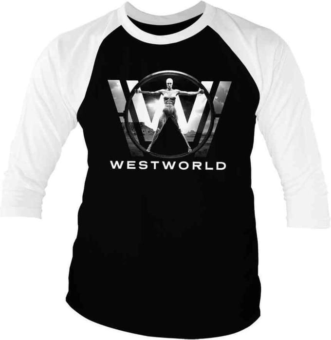 Westworld Raglan top -M- Poster Zwart/Wit