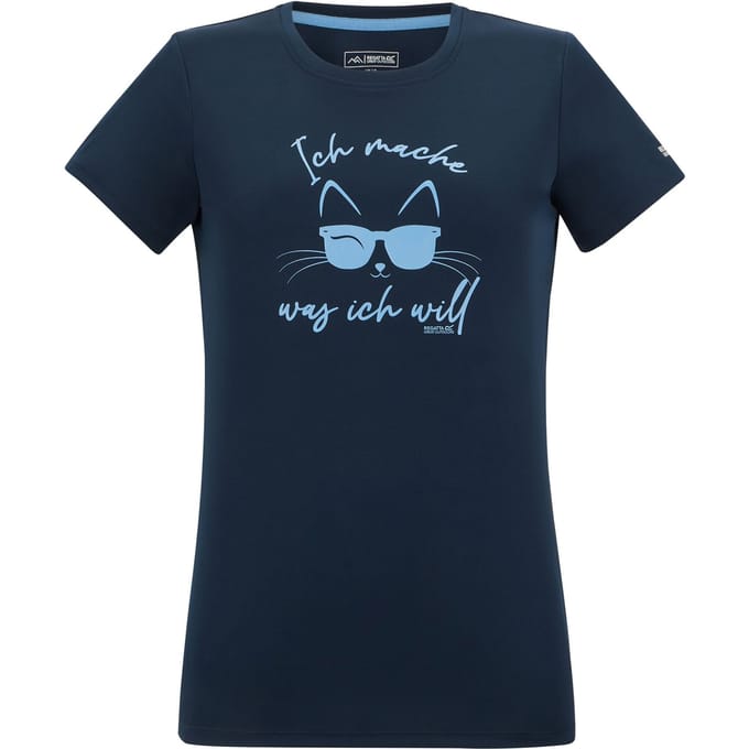 Regatta Dames/Dames Fingal Slogan Kat T-Shirt (Marineblauw)