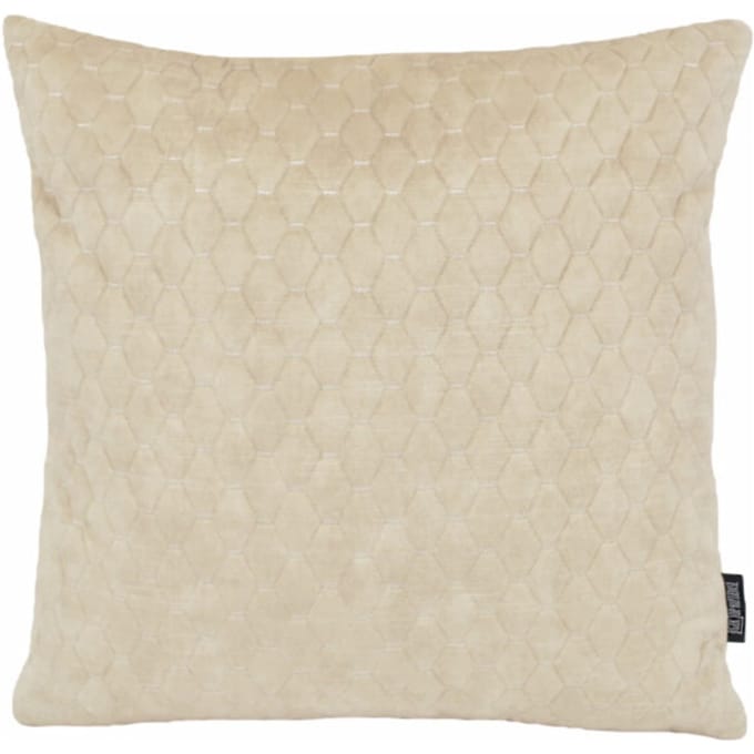 Nera Velvet Beige Kussenhoes | Velvet / Quilted Polyester | 45 x 45 cm | Crème