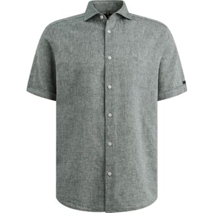 Overhemd Korte Mouw Vanguard Short Sleeve Overhemd Linnen Blend Lichtblauw