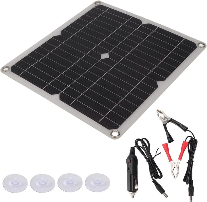 Zonnepaneel Kit - Draagbare Oplader - Buiten Opladen - Dubbele USB DC Uitgang - 15 Watt - Zwart