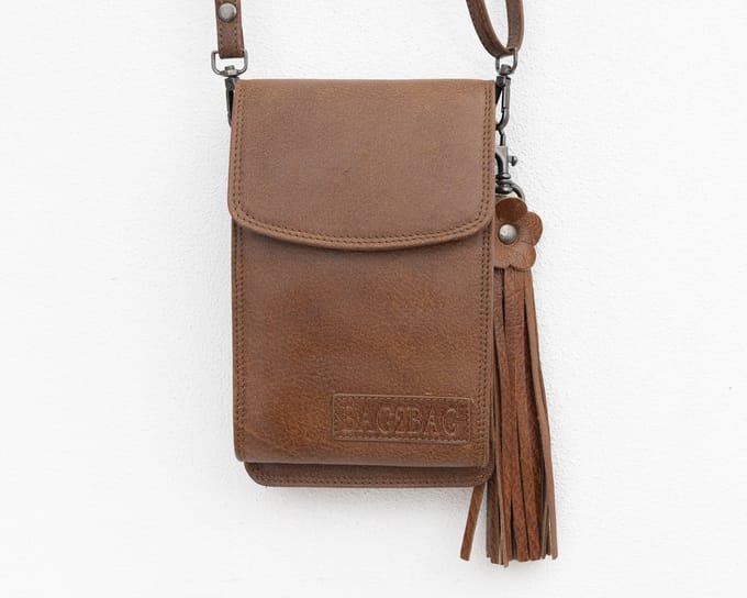 Bag2Bag Wallet | Clutch | Heuptasje Yuka XXL Porto Cognac