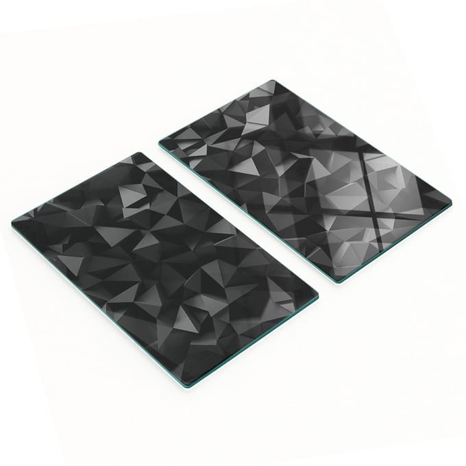 Set van gehard glazen snijplanken met 3D-patroon, 2x30x52 cm