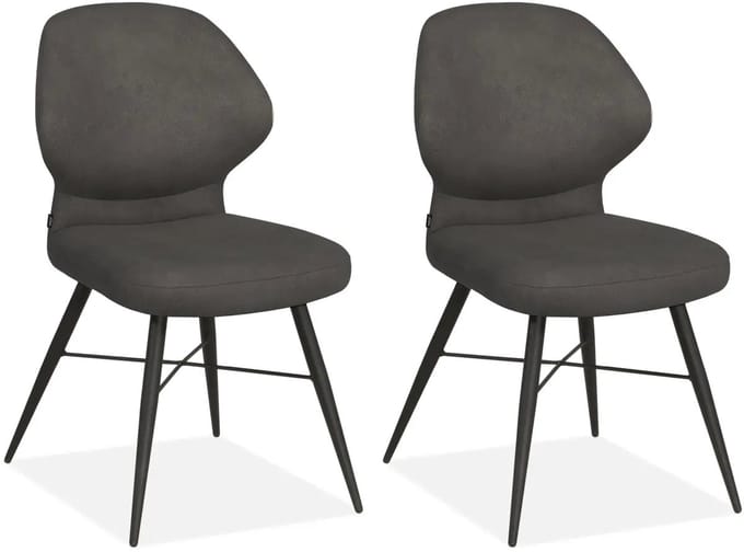 MX Sofa - Eetkamerstoel Jamaica - Antraciet (set van 2 stoelen)