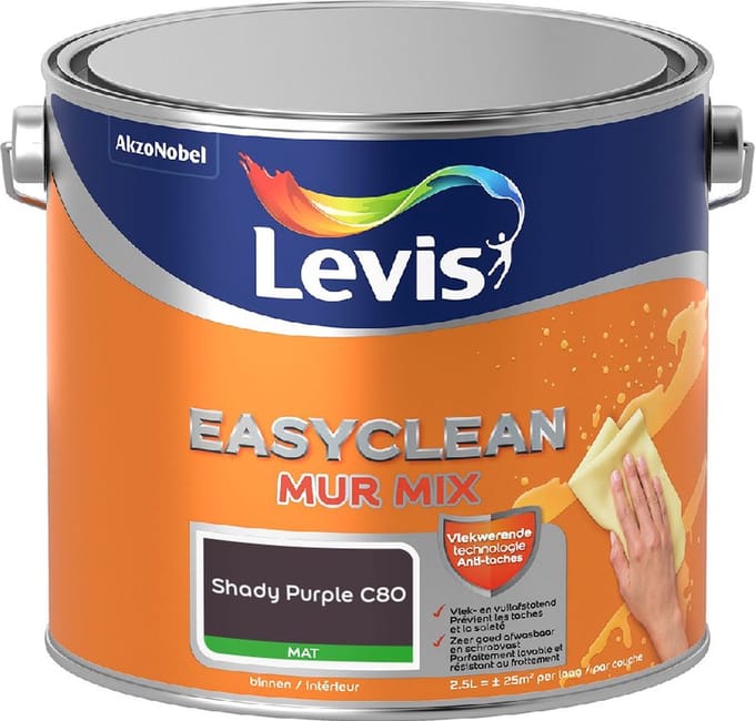Levis - Easyclean Mur Mat Mix - Shady Purple C80 - Mengverf - 2,5 L