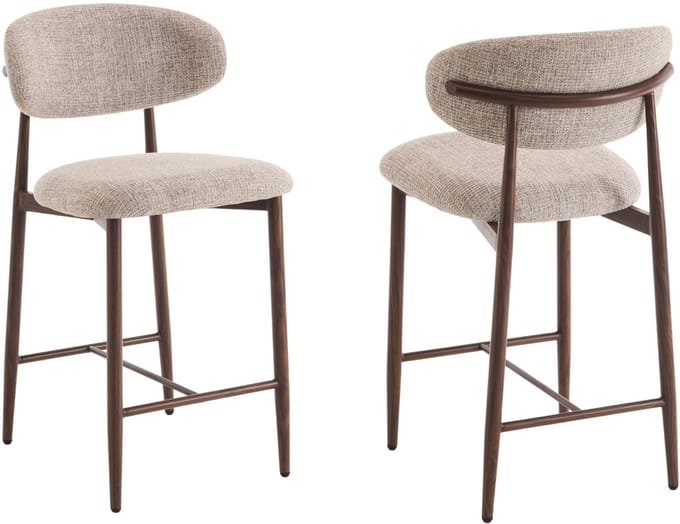 Furnihaus - Barkrukken set van 2 - Celia - Taupe Walnoot Santi