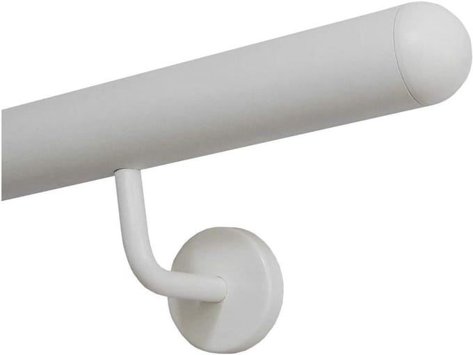 Roestvrijstalen leuning - Binnen buiten leuning - Veilig traplopen - Gepoedercoat mat - 50 cm - Wit