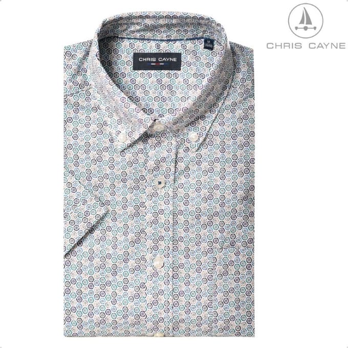 blouse 1073 grijs /groen print KM Chris Cayne - maat M