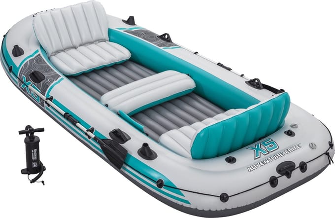 Bestway Opblaasbare boot Grijs en Wit 3,64 x 1,66 m PVC