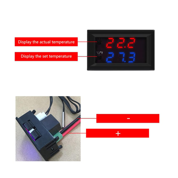 XD 2048 Digitale LED Microcomputer Thermostaatschakelaar Temperatuurregelaar (12V) black